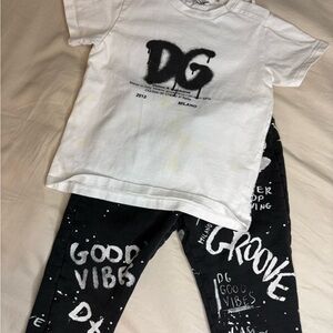 Dolce & Gabbana White Tee with Black Graphic